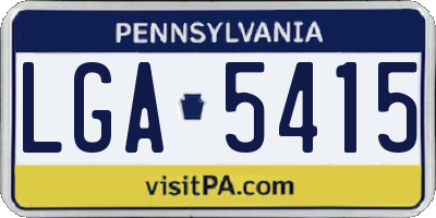 PA license plate LGA5415