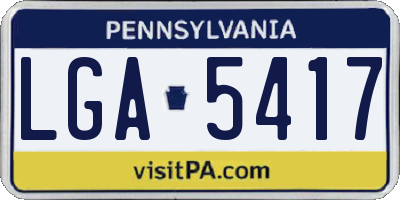 PA license plate LGA5417