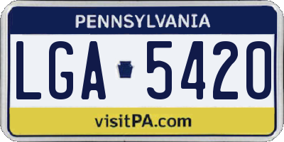 PA license plate LGA5420