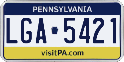 PA license plate LGA5421