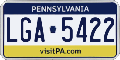 PA license plate LGA5422