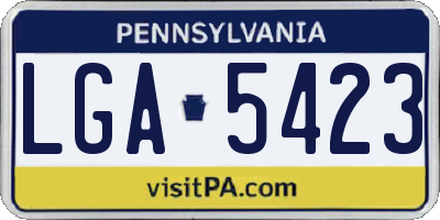 PA license plate LGA5423