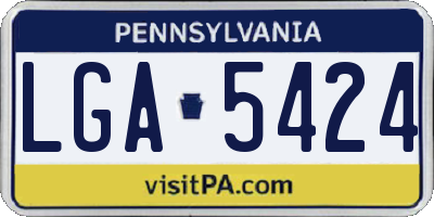 PA license plate LGA5424