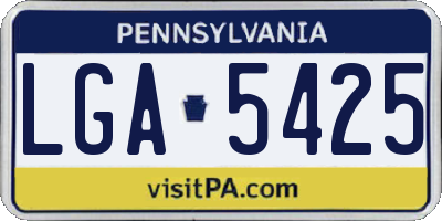 PA license plate LGA5425