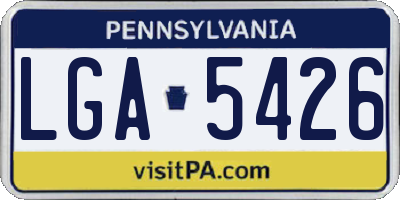 PA license plate LGA5426
