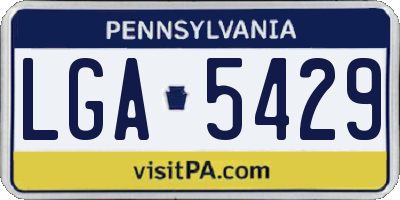 PA license plate LGA5429