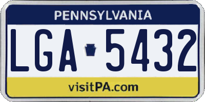 PA license plate LGA5432