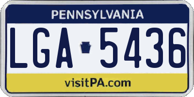 PA license plate LGA5436