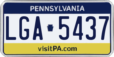 PA license plate LGA5437