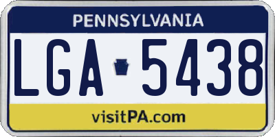 PA license plate LGA5438