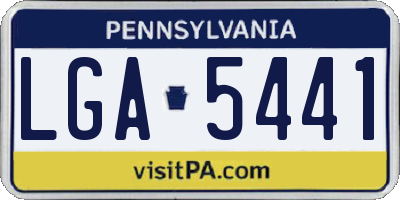 PA license plate LGA5441