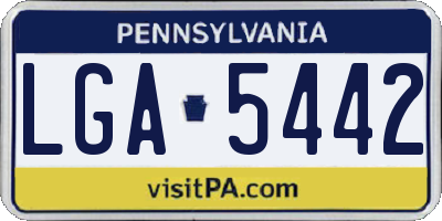 PA license plate LGA5442