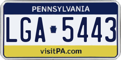 PA license plate LGA5443