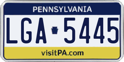 PA license plate LGA5445