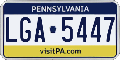 PA license plate LGA5447