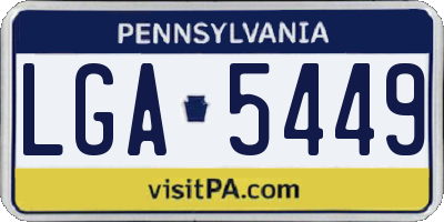 PA license plate LGA5449