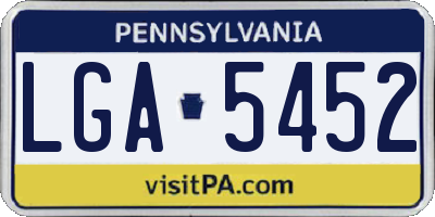PA license plate LGA5452