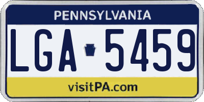PA license plate LGA5459