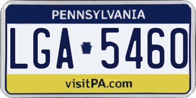 PA license plate LGA5460