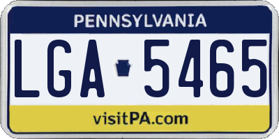PA license plate LGA5465