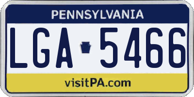 PA license plate LGA5466