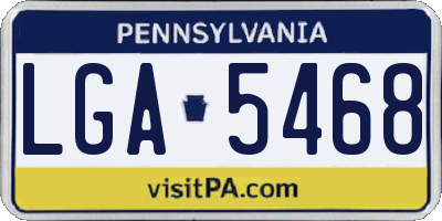 PA license plate LGA5468