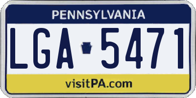 PA license plate LGA5471