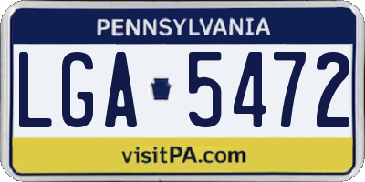 PA license plate LGA5472