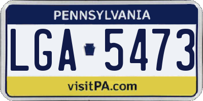 PA license plate LGA5473
