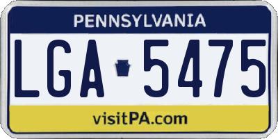 PA license plate LGA5475