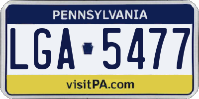 PA license plate LGA5477