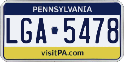 PA license plate LGA5478