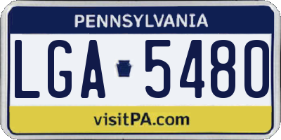 PA license plate LGA5480