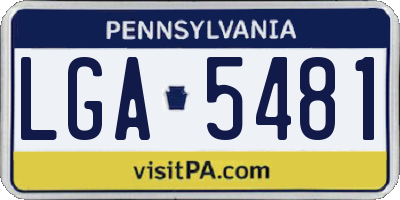 PA license plate LGA5481