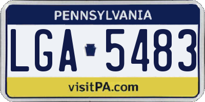 PA license plate LGA5483
