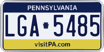 PA license plate LGA5485