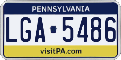 PA license plate LGA5486