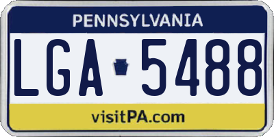 PA license plate LGA5488