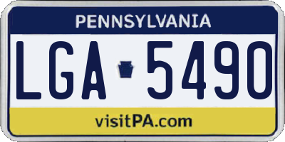PA license plate LGA5490
