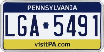PA license plate LGA5491