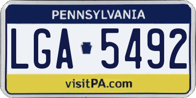 PA license plate LGA5492
