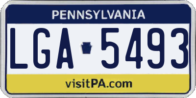 PA license plate LGA5493