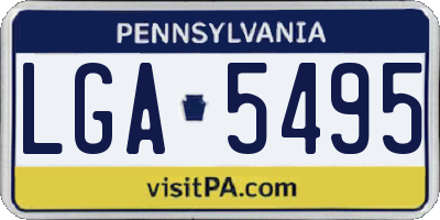 PA license plate LGA5495
