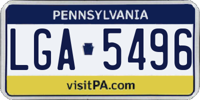 PA license plate LGA5496