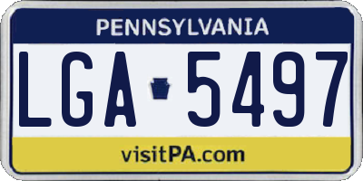 PA license plate LGA5497