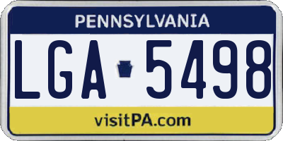 PA license plate LGA5498