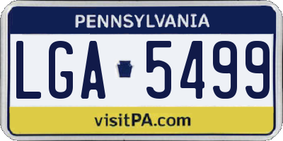 PA license plate LGA5499