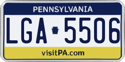 PA license plate LGA5506