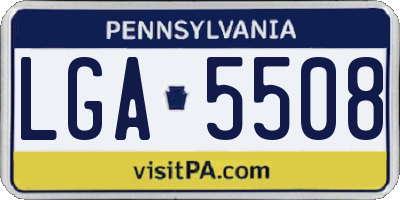 PA license plate LGA5508