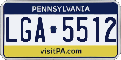 PA license plate LGA5512